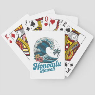 Baraja De Cartas Vintage Minimal Honolulu Hawái Aloha Viajes