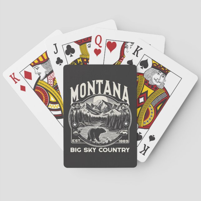 Baraja De Cartas Vintage Montana Big Sky Country (Reverso)