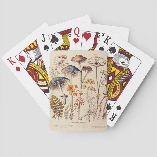Baraja De Cartas Vintage Mushroom Naturalist (Reverso)