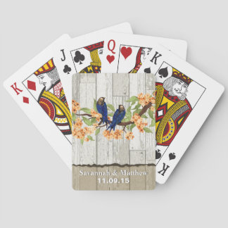 Baraja De Cartas Vintage Navy Love Birds Boda Gift Juft Card