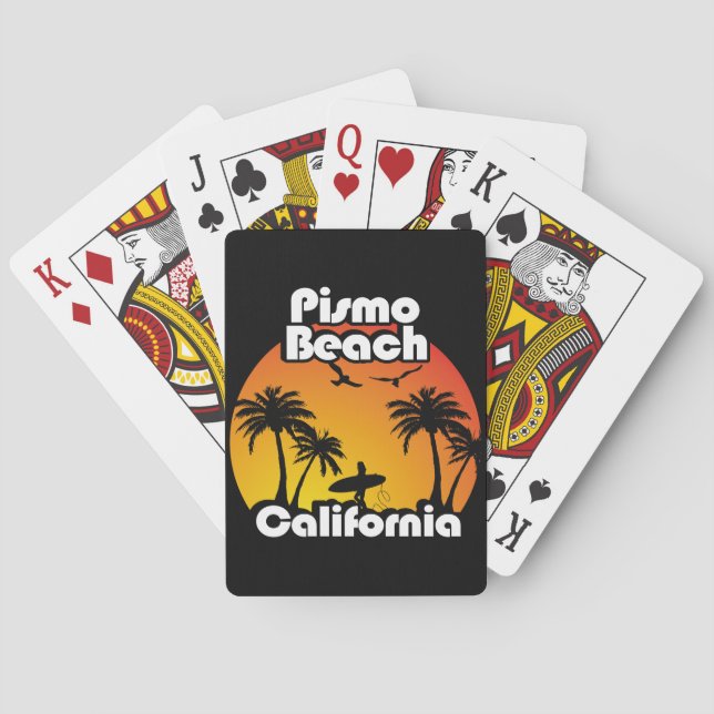 Baraja De Cartas Vintage Pismo Beach California (Reverso)