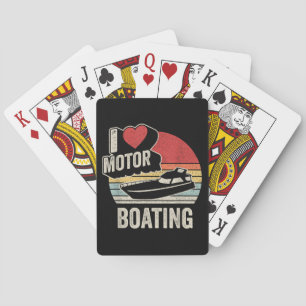 Baraja De Cartas Vintage Retro Me Encanta El Motor De Botes Diverti