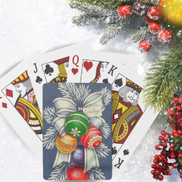 Baraja De Cartas Vintage Retro Navidades Ornamental Wreath Holiday