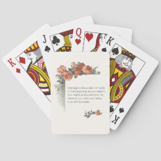 Baraja De Cartas Vintage Roses Rojos Boda Favor Deck
