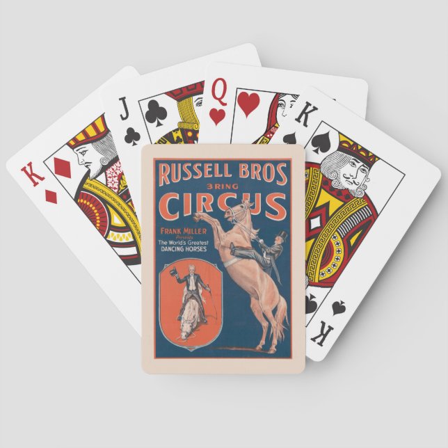 Baraja De Cartas Vintage Russell Brothers Circus Poster. (Reverso)