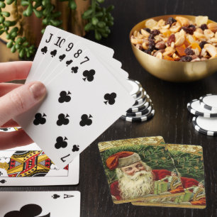Baraja De Cartas Vintage Santa Navidades Tarjetas de pago para bici