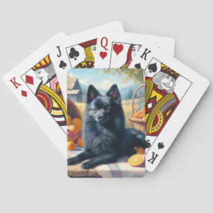 Baraja De Cartas Vintage Schipperke Puppy Pintura