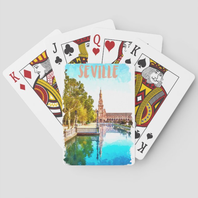 Baraja De Cartas Vintage Sevilla España Andalucía (Reverso)