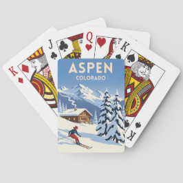 Baraja De Cartas Vintage Travel Aspen Colorado Winter Skiing Retro