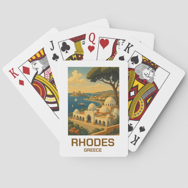 Baraja De Cartas Vintage Travel Rhodes Greece (Reverso)