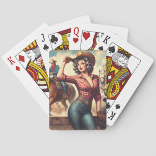 Baraja De Cartas Vintage Western Cowgirl