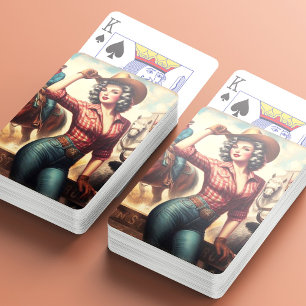 Baraja De Cartas Vintage Western Cowgirl