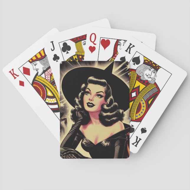 Baraja De Cartas Vintage Witch Pin Up (Reverso)
