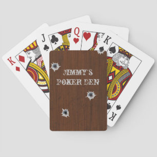 Baraja De Cartas Vintage Wood Look Poker Jugadoras Tarjetas