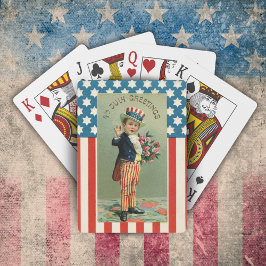Baraja De Cartas Vintage Young Uncle Sam 4 de Julio