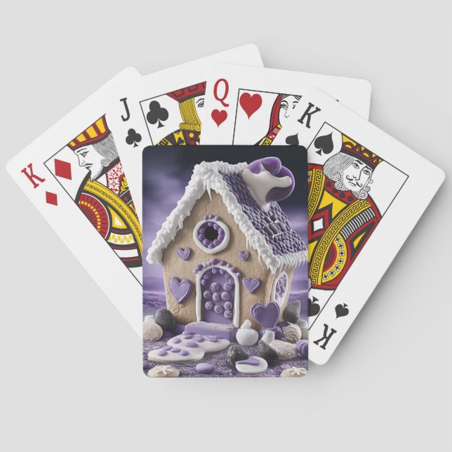 Baraja De Cartas Violet Enchanted Gingerbread House Playing Cards (Reverso)