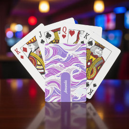 Baraja De Cartas Violet Wave Pattern