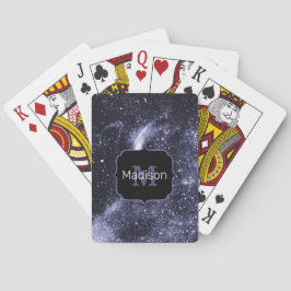 Baraja De Cartas Violeta púrpura peri negro galaxia abstracta Monog