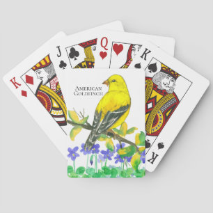 Baraja De Cartas Violetas púrpuras de pájaro norteamericano Goldfin