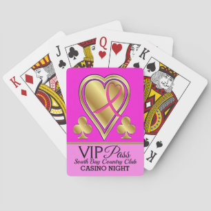 Baraja De Cartas VIP PASS - Casino - Pink Ribbon- Playing Cards