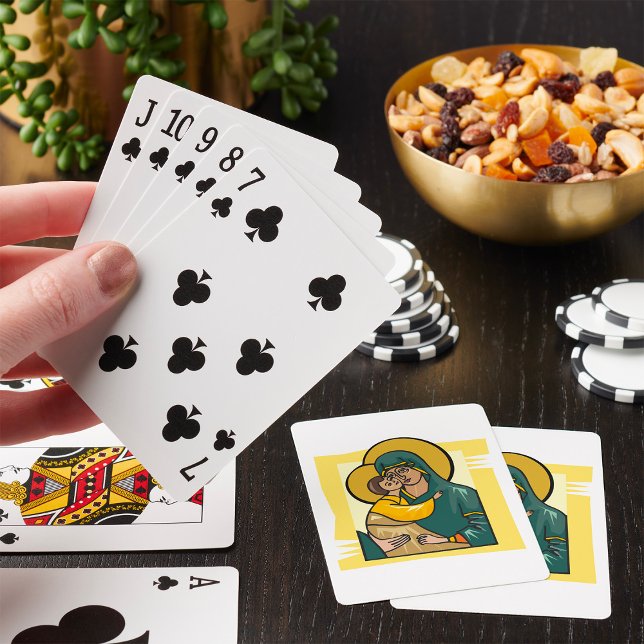 Baraja De Cartas Virgen bizantina moderna María y religión infantil (Subido por el creador)