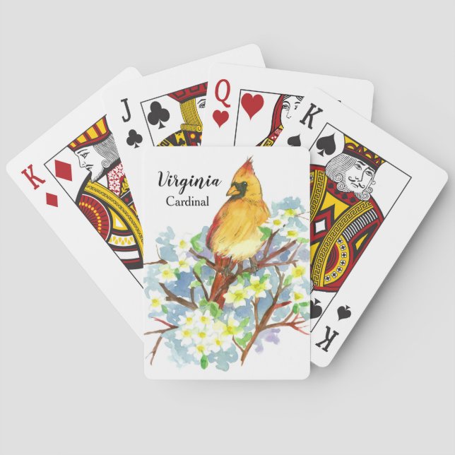 Baraja De Cartas Virginia Souvenir Gift Cardinal Bird Dogwood (Reverso)