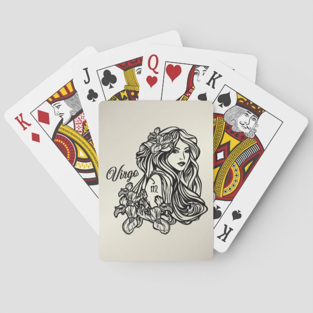 Baraja De Cartas Virgo La Virgen Zodiaco Dorado (Reverso)
