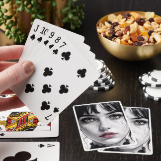 Baraja De Cartas Visage de porcelaine regard d'âme fêlée.