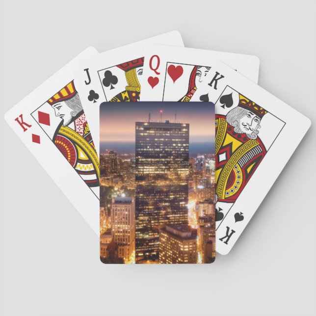 Baraja De Cartas Visión general de Boston de noche (Reverso)