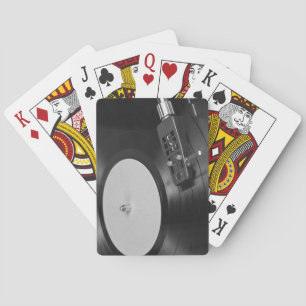Baraja De Cartas Visión general de un disco de vinilo reproduciéndo