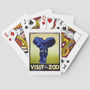 Baraja De Cartas Visita el Zoo - Elephant - Poster Vintage WPA