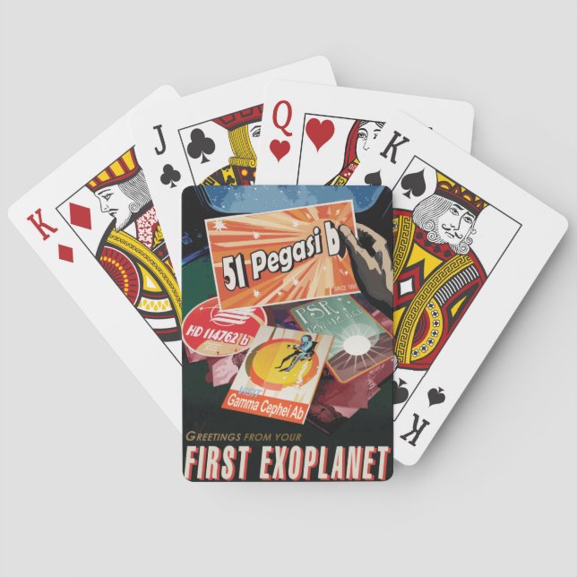 Baraja De Cartas Visitar el primer exoplaneta encontrado fuera del  (Reverso)