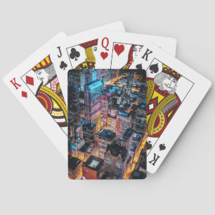 Baraja De Cartas Vista aérea del paisaje urbano de noche