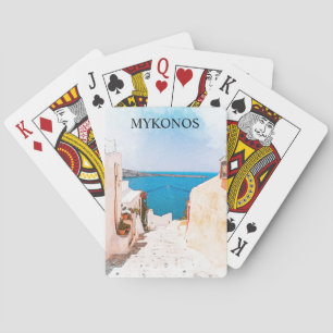 Baraja De Cartas Vista al Océano Mykonos Grecia Viajes