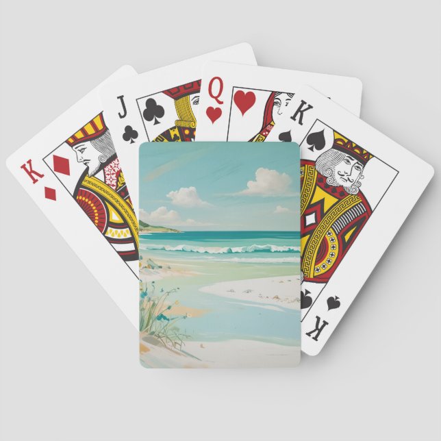 Baraja De Cartas Vista costera tranquila (Reverso)