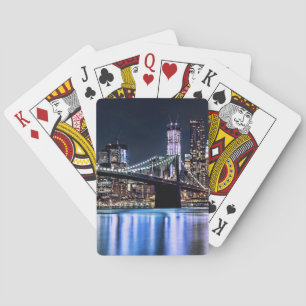 Baraja De Cartas Vista de la reflexión del puente de Brooklyn de