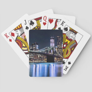 Baraja De Cartas Vista de la reflexión del puente de Brooklyn de