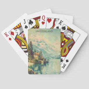 Baraja De Cartas Vista de montaña de los Alpes suizos de Suiza