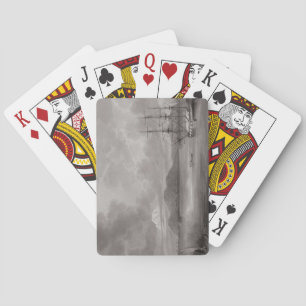 Baraja De Cartas Vista de Río de Manila (litografía)