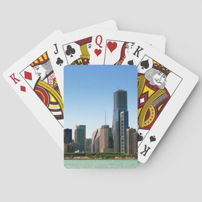 Baraja De Cartas Vista del horizonte de Chicago por el lago (Reverso)