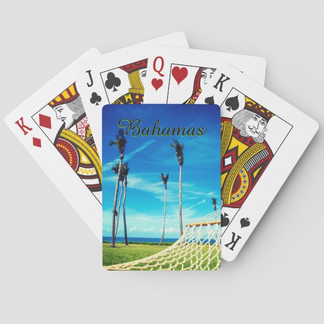 Baraja De Cartas Vista exótica del océano de Hamaca (Reverso)