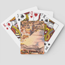 Baraja De Cartas Vista histórica del paseo marítimo de Long Beach,