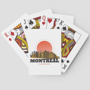 Baraja De Cartas Vista panorámica vintage de Montreal Canadá