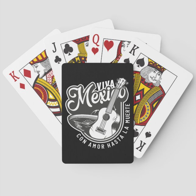 Baraja De Cartas Viva México Fiesta con mi guitarra (Reverso)