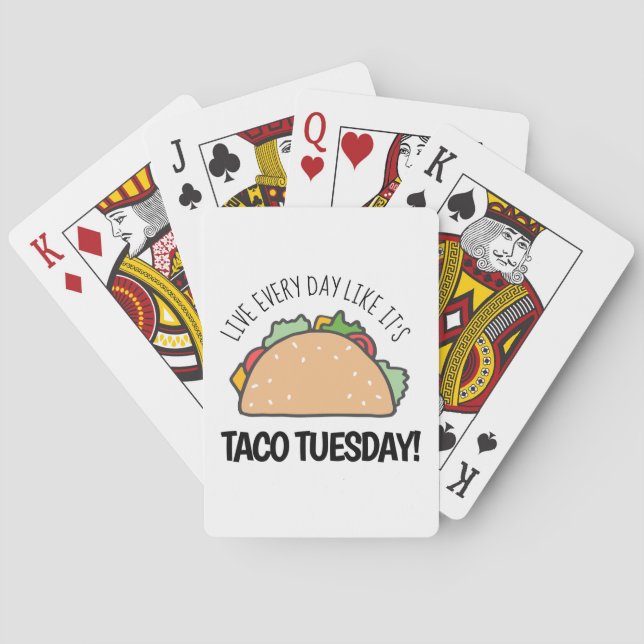 Baraja De Cartas Vive todos los días como si fuera Taco Martes comi (Reverso)