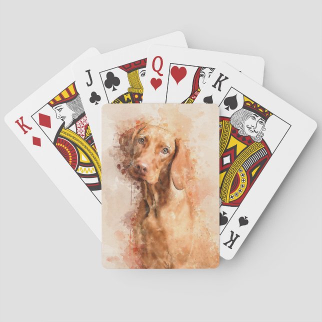 Baraja De Cartas Vizsla Watercolor (Reverso)