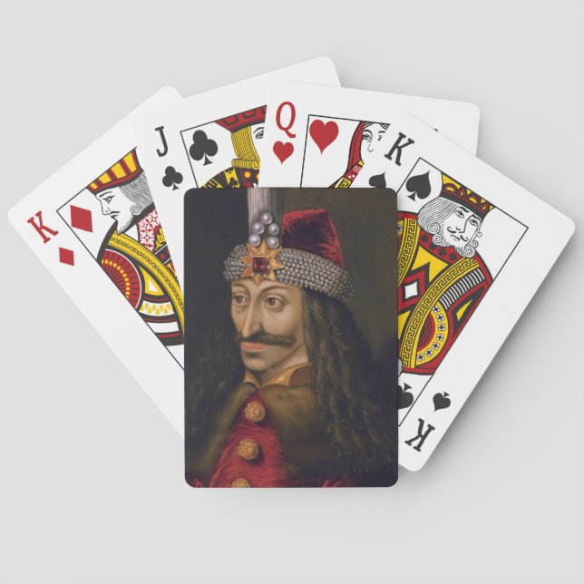 Baraja De Cartas Vlad tepes Impaler Voivode retrato Dracula histori (Reverso)