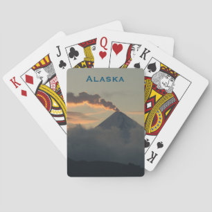 Baraja De Cartas Volcán Alaska al atardecer