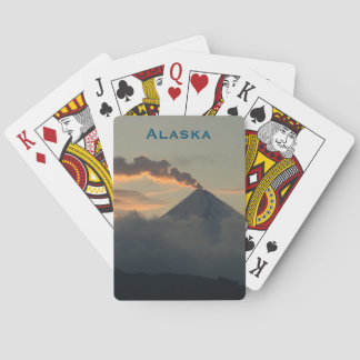 Baraja De Cartas Volcán Alaska al atardecer