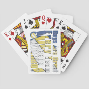Baraja De Cartas Voleibol acuático en azul y amarillo